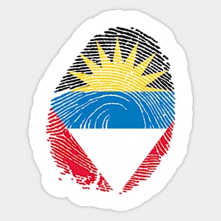 Flag of antigua barbuda in fingerprint Sticker